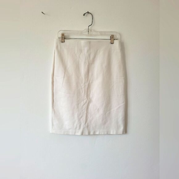 Tahari White Pencil Skirt Stretchy Office Career Preppy Old Money School Size 8 - Picture 1 of 6